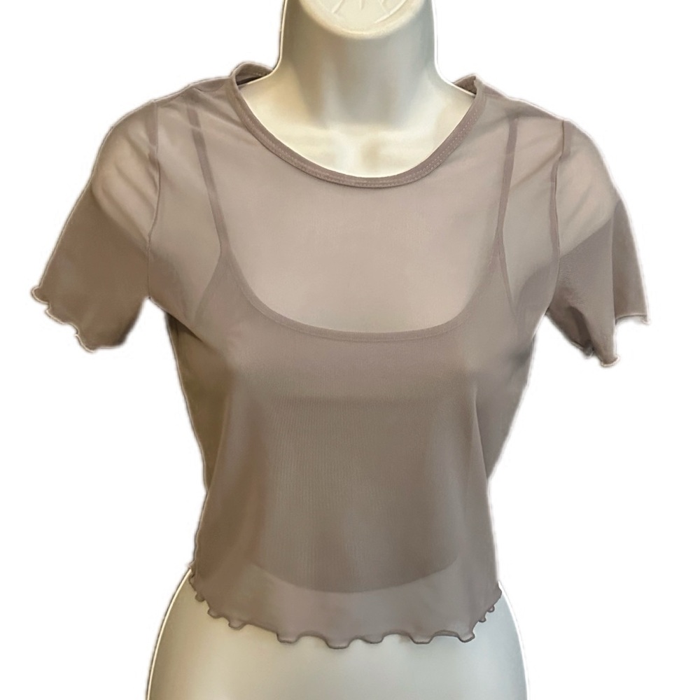 Hollister light Purple Mesh Shirt‎ w/tank top attached